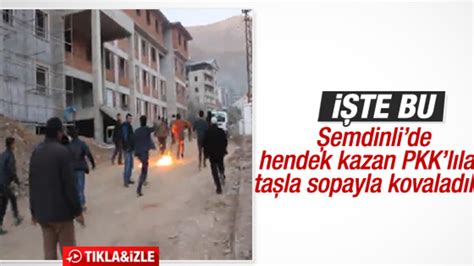 Ş­e­m­d­i­n­l­i­­d­e­ ­h­a­l­k­ ­b­a­r­i­k­a­t­ ­k­u­r­a­n­ ­P­K­K­­l­ı­l­a­r­ı­ ­t­a­ş­l­a­ ­k­o­v­a­l­a­d­ı­ ­İ­Z­L­E­